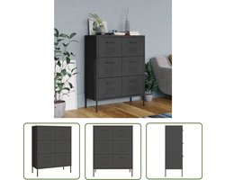 vidaXL Opbergkast - Ladekast - Ladekast 80x35x101,5 cm staal antracietkleurig - Staalkast - Antraciet Kast - Metalen Kast