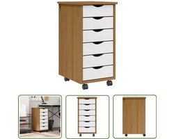 vidaXL Opbergkast - Ladekast - Ladekast MOSS verrijdbaar massief grenenhout honingbruin - Houten Kast - Grenenhouten Kast - Multifunctionele Kast