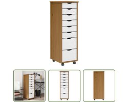 vidaXL Opbergkast - Ladekast - Ladekast MOSS verrijdbaar massief grenenhout honingbruin - Houten Kast - Grenenhouten Kast - Multifunctionele Kast