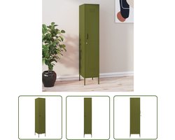 vidaXL Opbergkast - Lockerkast - Lockerkast 35x46x180 cm staal olijfgroen - Staalkast - Groene Kast - Metalen Kast