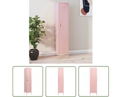 vidaXL Opbergkast - Lockerkast - Lockerkast 35x46x180 cm staal roze - Rozerood - Metalen Kast - Staalkast
