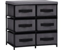 vidaXL - Opbergkast - met - 6 - lades - 55x29x55 - cm - staal - grijs