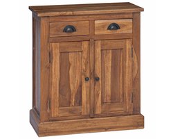 vidaXL - Opbergkast - met - lade - Naturel - 65 - x - 30 - x - 75 - cm - Massief - Teakhout