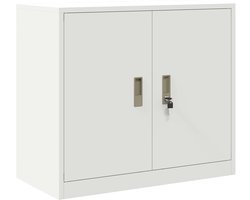 vidaXL - Opbergkast - met - opslag - Wit - 80 - x - 40 - x - 70 - cm - Koudgewalst - Staal