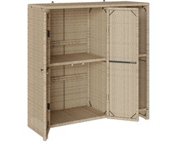 vidaXL - Opbergkast - met - plank - met - opslag - Beige - 100 - x - 36 - x - 102 - cm - Rattan