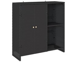 vidaXL - Opbergkast - met - plank - met - opslag - Zwart - 100 - x - 36 - x - 102 - cm - Rattan