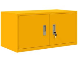 vidaXL - Opbergkast - Mosterdgeel - 80 - x - 40 - x - 40 - cm - Staal
