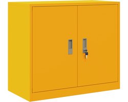 vidaXL - Opbergkast - Mosterdgeel - 80 - x - 40 - x - 70 - cm - Staal