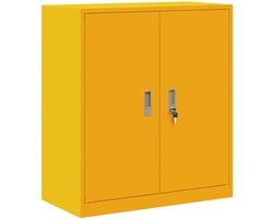 vidaXL - Opbergkast - Mosterdgeel - 80 - x - 40 - x - 90 - cm - Staal