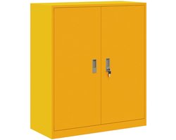 vidaXL - Opbergkast - Mosterdgeel - 90 - x - 40 - x - 105 - cm - Staal