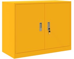 vidaXL - Opbergkast - Mosterdgeel - 90 - x - 40 - x - 70 - cm - Staal