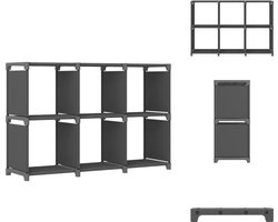 vidaXL Opbergkast - Opbergkasten - Opbergrek - Opbergrekken - Kast met 6 vakken 103x30x72,5 cm stof grijs