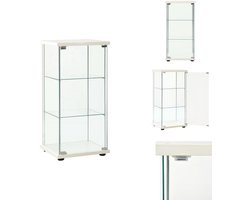vidaXL Opbergkast - Opbergkasten - Opslagkast - Opslagkasten - Vitrinekast gehard glas wit