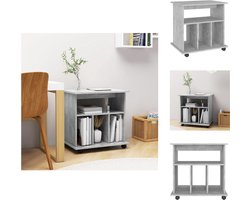 vidaXL Opbergkast - Opbergkasten - Rolbare Kantoorkast - Rolbare Kantoorkasten - Rolkast 60x45x60 cm bewerkt hout betongrijs
