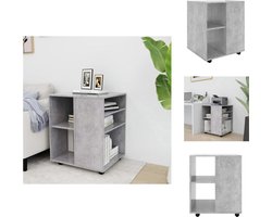 vidaXL Opbergkast - Opbergkasten - Rolbare Kantoorkast - Rolbare Kantoorkasten - Rolkast 60x53x72 cm bewerkt hout betongrijs