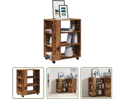 vidaXL Opbergkast - Rolkast - Rolkast 60x35x75 cm bewerkt hout oud houtkleurig - Houten Kast - Vintage Kast - Badkamerkast
