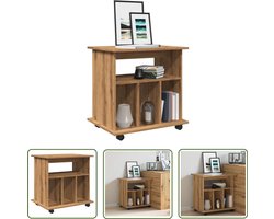 vidaXL Opbergkast - Rolkast - Rolkast 60x45x60 cm bewerkt hout artisanaal eikenkleurig - Houten Kast - Salontafel - Multifunctionele Kast