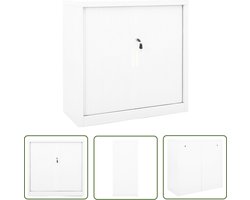 vidaXL Opbergkast - Rolladeurkast - Roldeurkast 90x40x90 cm staal wit - Kast - Schuurdeur - Metalen Kast