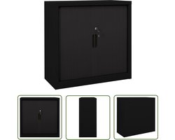 vidaXL Opbergkast - Rolladeurs - Roldeurkast 90x40x90 cm staal zwart - Kast - Metalen Kast - Zwarte Kast