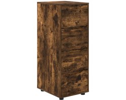 vidaXL - Opbergkast - Rook - Eiken - 40 - x - 48 - x - 105 - cm - Bewerkt - hout