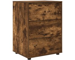 vidaXL - Opbergkast - Rook - Eiken - 60 - x - 48 - x - 81 - cm - Bewerkt - hout