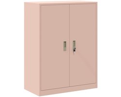 vidaXL - Opbergkast - Roze - 80 - x - 40 - x - 105 - cm - Staal