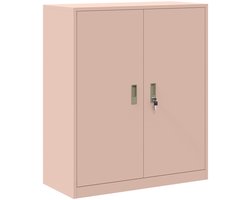 vidaXL - Opbergkast - Roze - 90 - x - 40 - x - 105 - cm - Staal