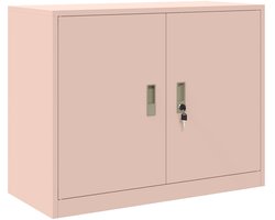 vidaXL - Opbergkast - Roze - 90 - x - 40 - x - 70 - cm - Staal