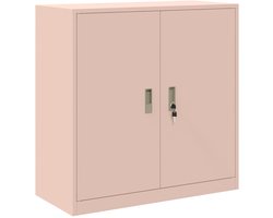 vidaXL - Opbergkast - Roze - 90 - x - 40 - x - 90 - cm - Staal