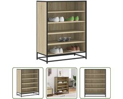 vidaXL Opbergkast - Schoenenkast - Schoenenkast 75x38x97,5 cm bewerkt hout en metaal sonoma eiken - Schoenuitlegers - Entree - Hal