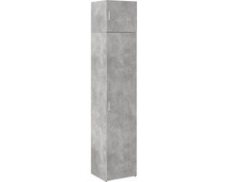 vidaXL - Opbergkast - smal - 45x42,5x225 - cm - bewerkt - hout - betongrijs