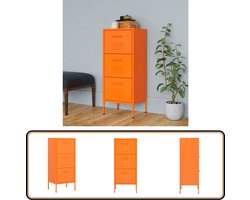 vidaXL Opbergkast - Staal - Oranje - 42,5x35x101,5 cm Opbergkast - Dressoir - Bijzettafel - Side Table - Metalen Kast