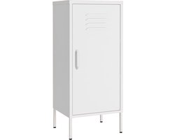 vidaXL Opbergkast - Staal Wit - 2 Schappen - 60 kg Opbergkast - Metalen Kast - Staalkast - Witte Kast - Opslagruimte