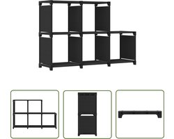 vidaXL Opbergkast - Vakkenkast - Kast met 5 vakken 103x30x72,5 cm stof zwart - Zwarte Kast - Stofkast - Metalen Kast