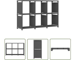 vidaXL Opbergkast - Vakkenkast - Kast met 6 vakken 103x30x72,5 cm stof grijs - Stoffen Kast - Metalen Kast - Grijze Kast