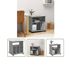 vidaXL Opbergkast - Verrijdbare Kast - Rolkast 60x45x60 cm bewerkt hout grijs sonoma eiken - Kantoororganisatie - Houten Kast - Grijze Kast