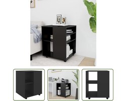 vidaXL Opbergkast - Verrijdbare Kast - Rolkast 60x53x72 cm bewerkt hout zwart - Bureauspullen - Bureaustools - Home Office