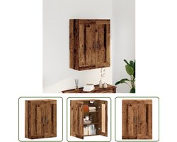 vidaXL Opbergkast - Wandkast - Wandkast 69,5x34x90 cm bewerkt hout oud houtkleurig - Houtschilderij - Vintage Kast - Designkast
