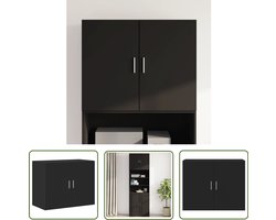 vidaXL Opbergkast - Wandkast - Wandkast 80x42,5x64 cm bewerkt hout zwart - Keukenopstelling - Badkamermeubilair - Livingaccessoires