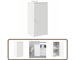 vidaXL Opbergkast - Wit - 50x45x103,5 cm - Bewerkt hout Opbergkast - Opbergkasten - Kast - Dressoirkast