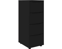 vidaXL - Opbergkast - Zwart - 40 - x - 48 - x - 105 - cm - Bewerkt - hout