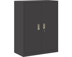 vidaXL - Opbergkast - Zwart - 80 - x - 40 - x - 105 - cm - Staal