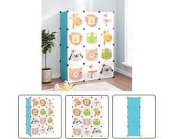 vidaXL Opbergkasten Voor Kinderen - Kinderkamer Meubels - Kinderopbergmeubel met 12 vakken polypropeen blauw - Plastic Opbergboxen - Kubussen Opbergkast - Kids Storage