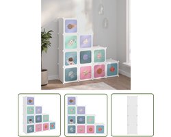 vidaXL Opbergkasten Voor Kinderen - Kinderopbergkast - Kinderopbergmeubel met 10 vakken polypropeen wit - Kids Storage - Plastic Opbergkast - Kubusformaat