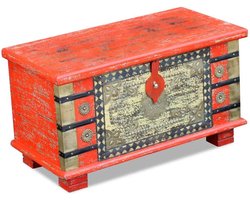 vidaXL - Opbergkist - 80x40x45 - cm - mangohout - rood