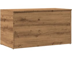 vidaXL - Opbergkist - 84x42x46 - cm - bewerkt - hout - artisanaal - eikenkleurig
