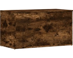 vidaXL - Opbergkist - 84x42x46 - cm - bewerkt - hout - gerookt - eikenkleurig