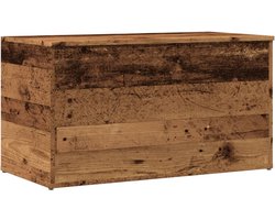 vidaXL - Opbergkist - 84x42x46 - cm - bewerkt - hout - oud - houtkleurig
