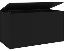 vidaXL - Opbergkist - 84x42x46 - cm - bewerkt - hout - zwart