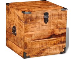 vidaXL - Opbergkist - kubusvormig - ruw - mangohout